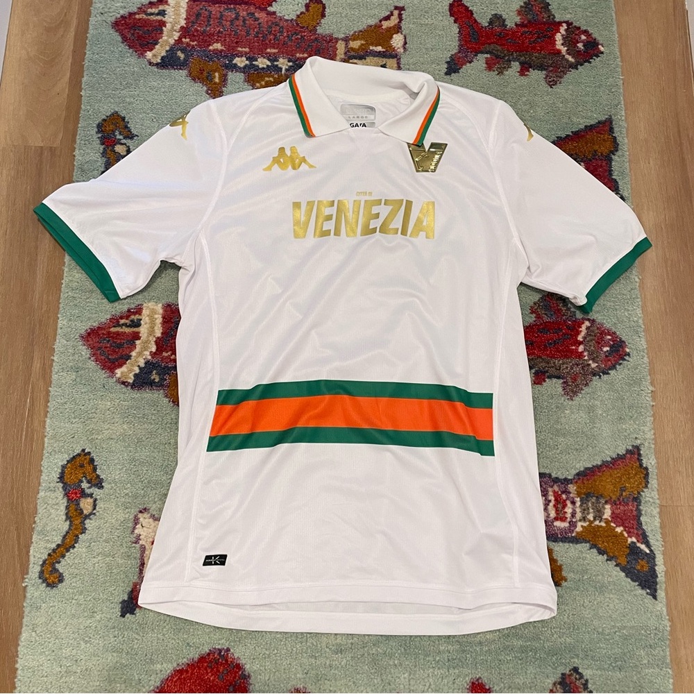 Kappa Venezia White Jersey with Green and Orange Stripes